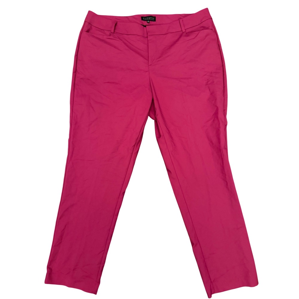 Eloquii Kady Fit Magenta Pink Straight Leg Dress Pants Womens 18L Tall Stretch